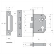 #03 2.5" (63mm) Imperial Y7000 Medium Security Euro Profile Cylinder Sashlock