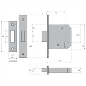 #05  4" (101mm) Imperial G3004 3 Lever Medium Security Mortice Deadlock