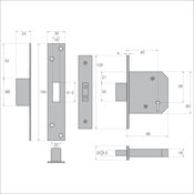 #02 2.5" (66mm) 5 Lever High Security Mortice Deadlock BS3621