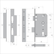 #06 85mm Medium Security Euro DIN Style Cylinder Sashlock