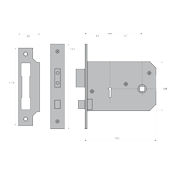 #01 Union (ex Chubb) 3J60 6.5" 5 Detainer High Security Deep Horizontal Lock for Door Knobs