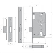 #07  90mm Imperial B0672 Medium Security Euro DIN Style Cylinder Deadlock