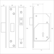 #10 3" (73mm) Union 3G110 5 Detainer High Security Mortice Deadlock