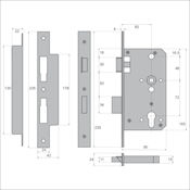 #07 90mm Imperial B0172 Medium Security Euro DIN Style Cylinder Sashlock