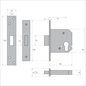 #01 2.5" (66mm) Medium Security Euro Profile Cylinder Deadlock